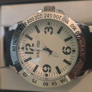 Kenneth Cole Unlisted Large Face Watch Silver and Black